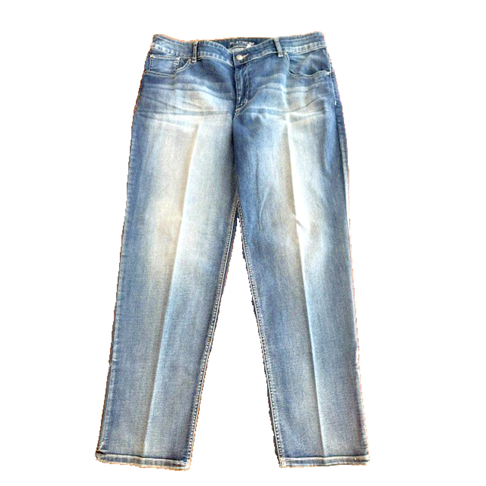 Chico's Platinum Denim Jeans Women's Size 3 Medium Blue Casual Stretch Pants